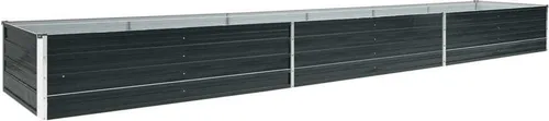 Garten-Hochbeet Verzinkter Stahl 480x80x45 cm Anthrazit in grau von DOTMALL