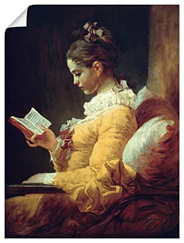 ARTLAND Wanddeko Poster & Kunstdrucke Wandposter 45x60 cm Frau Buch Ruhe Lesendes Mädchen 1776 Rokoko Renaissance Jean Honoré Fragonard T7OO