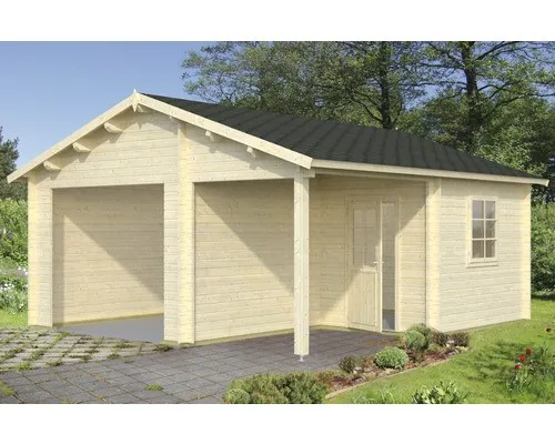 Einzelgarage Palmako Roger 21,9+5,2 m² - Satteldach Holzgarage - Gartenhäuser, Geräteschuppen & Carports - Hochwertige Holzgarage mit Satteldach, ideal für sicheren Stauraum und vielseitige Nutzung im Garten.