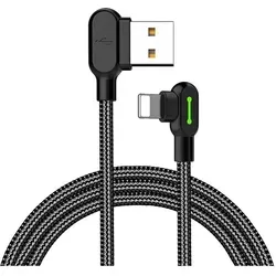 Mcdodo CA-4671 90 Grad Lightning Ladekabel/Datenkabel fr iPhone, iPad, Airpods, schwarz (1.2m - Schwarz