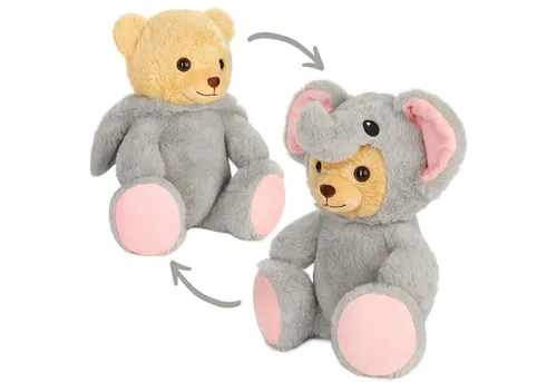 BRUBIES Kuscheltier Teddy Elefant - 25 cm Teddybär im Elefantenkostüm mit Kapuze (Plüschtier für kuschelige Abenteuer, 1-St), Kuscheltier Geschenk für Kinder