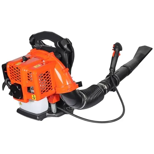 Wiltec Laubbläser 1,7 PS - Effizientes Rückenlaubgebläse - Rasenmäherersatzteile & Rasenmäherzubehör, benzinbetrieben mit 1,7 PS Motor für hohe Luftgeschwindigkeit bis 165,6 km/h, ideal für müheloses Laubblasen im Garten.