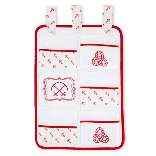 Betttasche Babybetttasche Matrose Anker rot Spielzeugtasche Utensilo Red Ocean
