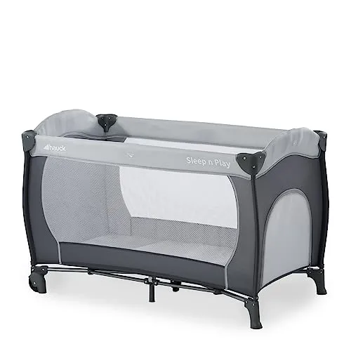 hauck Kinderreisebett Sleep N Play Go Plus - Babybett für unterwegs, leicht transportabel mit Rädern und Faltmechanismus. Ideal für Schlaf und Spiel, geeignet bis 15 kg.