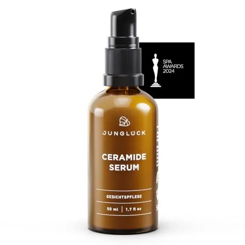 JUNGLÜCK Ceramide Serum - Vegan - Gesichtsserum für trockene, gereizte Haut, stärkt die Hautbarriere mit 5 Ceramiden und ist ideal für empfindliche Haut. 100% vegan und nachhaltig.