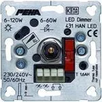 Peha 431 HAN UP-Phasenanschnitt-LED-Drehdimmer 6-60 W - Smart Home Dimmer für LED-Beleuchtung, ermöglicht stufenlose Helligkeitsregelung und ist ideal für individuelle Lichtgestaltung in jedem Raum.