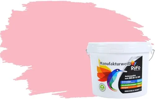 RyFo Colors Bunte Wandfarbe Manufakturweiß Rosa 3l – Hochwertige Innenwandfarbe für harmonische Räume - Premium-Innenwandfarbe mit hoher Deckkraft für ein gleichmäßiges Farbergebnis. Ideal für ein angenehmes Raumklima und einfache Verarbeitung – perfekt für Familien- und Wohnbereiche.