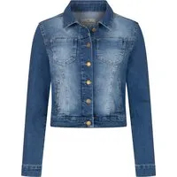Rock Creek Damen Jeans Jacke – Urban Stonewash Blouson - Funktionsjacke aus weichem Stretchmaterial für maximalen Komfort und Bewegungsfreiheit. Ideal für lässige Freizeitlooks mit zwei Brusttaschen und elegantem Schnitt.