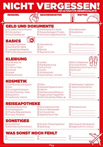 Produktbild Nicht vergessen!: Die ultimative Reisepackliste