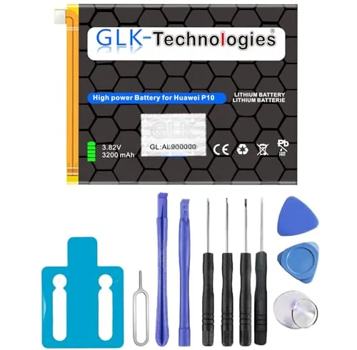 High Power Ersatzakku kompatibel mit Huawei P10 HB386280ECW | Original GLK-Technologies Battery | accu | 3200 mAh Akku | inkl. Werkzeug Set Kit