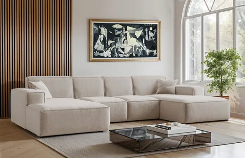 Kaiser Möbel Ecksofa U-Form Siena mit Stoff Maloy Beige von Kaiser Möbel