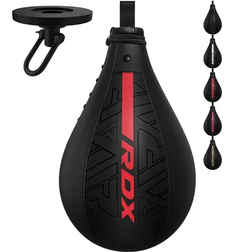 RDX Sports Doppelendball aus MayaHide Leder - Punchingball für Speed- und Präzisionstraining, extrem langlebig durch MayaHide Leder und verstärkte Nähte, ideal für Indoor- und Outdoor-Training.