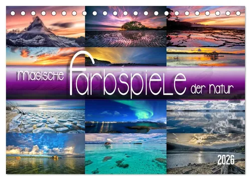 CALVENDO Wandkalender Magische Farbspiele der Natur (Tischkalender 2026 DIN A5 quer), CALVEN