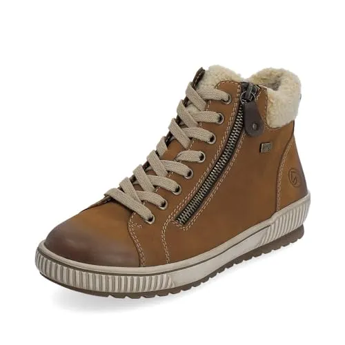 Remonte Winterboots Schnürboots beige-braun 36 EU - Wanderschuhe mit TEX-Ausstattung, atmungsaktiv und wasserabweisend, ideal für kalte Tage und Outdoor-Aktivitäten.