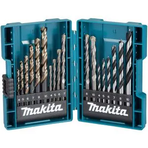 Makita B-49432 Bohrer-Set - 18-teilig in Aufbewahrungsbox, vielseitige M-Force Metall-, Stein- und Holzbohrer in verschiedenen Größen
