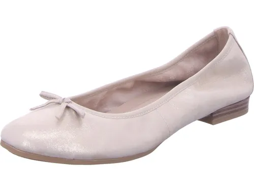 Tamaris Ballerina Beige 41 EU - Hausschuhe in Größe 41 EU, aus hochwertigem Leder mit bequemer Schlupf-Optik, ideal für entspannte Tage zu Hause.
