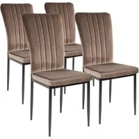 ALBATROS Esszimmerstühle Modena 4er Set - Elegante Samt-Stühle in Braun - Esszimmerstühle mit edlem Samt-Bezug, 4 cm dicke Polsterung für höchsten Sitzkomfort und SGS geprüfte Qualität – perfekt für stilvolle Essbereiche!