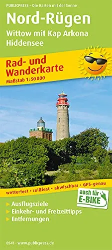 Nord-Rügen, Wittow mit Kap Arkona, Hiddensee: Rad- und Wanderkarte mit Ausflugszielen, Einkehr- & Freizeittipps, wetterfest, reißfest, abwischbar, GPS-genau. 1:50000 (Rad- und Wanderkarte: RuWK)