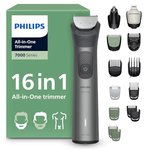PHILIPS MG7931/15 All-in-One 7000 Series - Multigroomer mit 16-in-1 Funktionen, selbstschärfenden Klingen und BeardSense-Technologie für präzise Bartpflege und Körperhaarentfernung.
