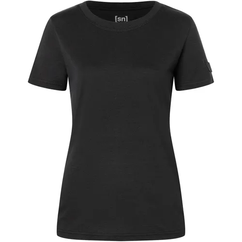 Super.Natural W Casual RIB BIO J Tee jet black (872) XS - Nachhaltiges Damen T-Shirt - Das W Casual RIB BIO J Tee kombiniert modernen Style mit umweltfreundlicher Herstellung. Aus atmungsaktiver BIO SUPER.WOOL gefertigt, bietet es Komfort und ist perfekt für Freizeit, Reisen und Alltag.