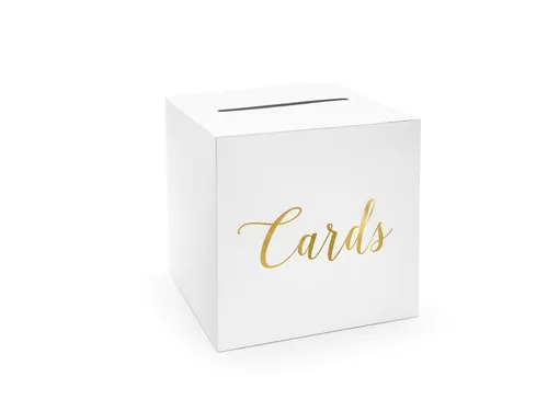 Briefbox Weiß mit Goldschrift