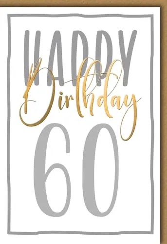 Verlag Dominique Geburtstagskarte 60 Jahre Happy Birthday 60 in Groß - mit Umschlag