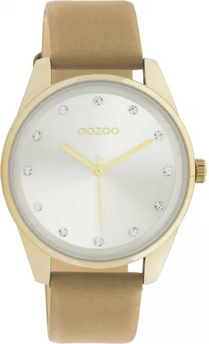 Oozoo Damenuhr C11046 mit Lederband 38 MM - Armbanduhr für Damen, elegant in Gold/Silber mit braunem Lederarmband, ideal für jeden Anlass und mit 2 Jahren Herstellergarantie.