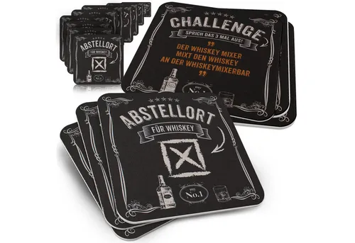 Funke & Brand Bierdeckel Whisky in schwarz von Funke & Brand