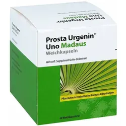 Prosta Urgenin Uno Madaus Weichkapseln - Pflanzliche Weichkapseln zur Unterstützung der Prostatagesundheit. Mit hochdosiertem Extrakt aus Sägepalmenfrüchten für eine einfache Einnahme und gute Verträglichkeit.