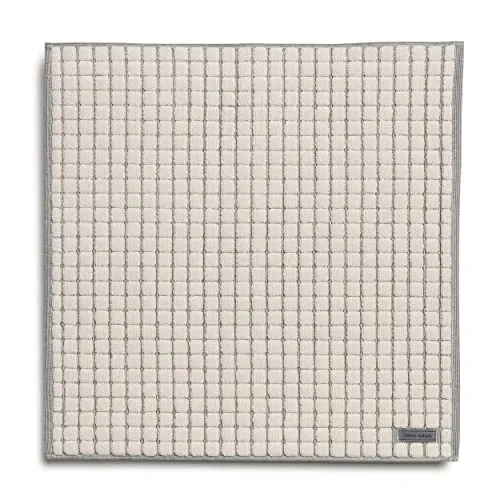 möve Eden Badteppich 60 x 60 cm - Badematten & Badteppiche mit edler Kästchenstruktur, aus 100% Baumwolle, waschbar und trocknergeeignet, ideal für Allergiker und empfindliche Haut.