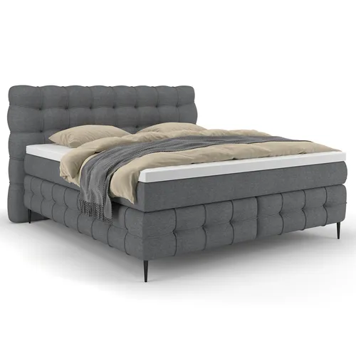 Boxspringbett grau 180x200 cm mit Kaltschaumtopper von Roller
