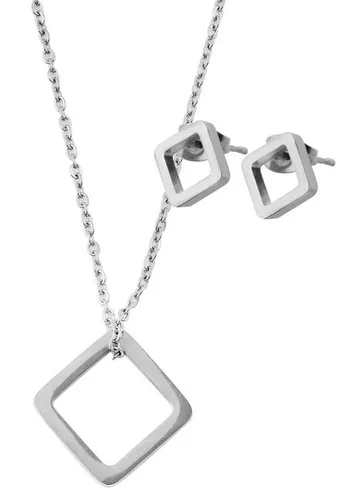 AKZENT Schmuckset Vilma Edelstahl silber (inkl. Schmuckbox), Damen Schmuckset