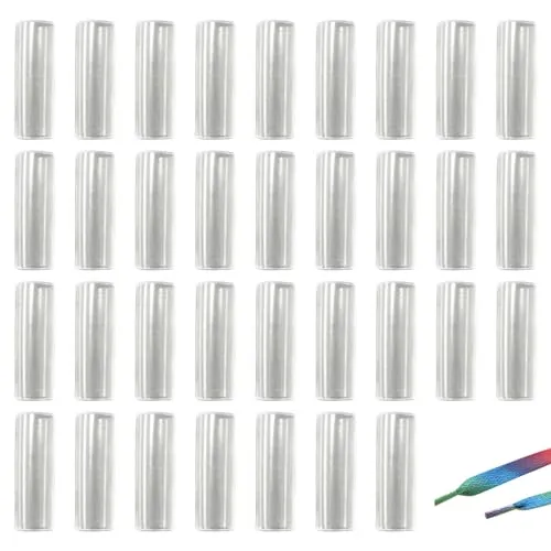 60Stk Schnürsenkel-Reparatur,Schrumpfschlauch Transparent,Kordelenden,Schnürsenkel Enden,Schnürsenkelspitzen,schnürsenkel Endkappen,Schnürsenkels Kürzen Set,Plastik Endhülsen für Sneaker,Hoodies,Hosen