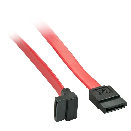 SATA Kabel - LINDY Int. SATA III Kabel mit 90° Stecker, 0,5 m, Rot