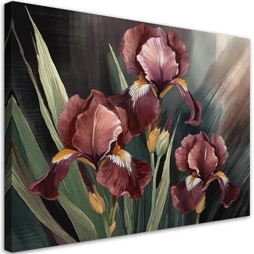 Feeby Leinwand Bilder - Blumen Pflanzen Botanik - Canvas 60x40 cm - Deko Wohnzimmer - Wandbilder Schlafzimmer - Deko Aesthetic - Wand Deko - Leinwand Groß - Deko Zimmer - Leinwandbilder XXL