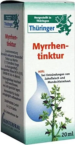 Thueringer Myrrhentinktur 20 ML - Traditionelle Myrrhentinktur zur Unterstützung der Mund- und Rachenpflege. Ideal für die lokale Anwendung, mit hochwertigem Alkoholanteil für eine effektive Nutzung.