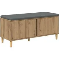 vidaXL Flurbank mit Kissen Artisan-Eiche 100 x 38 x 46 cm - Moderne Flurbank für den Innenbereich mit stilvollem Design und viel Stauraum. Das bequeme Kissen bleibt dank Anti-Rutsch-Technologie sicher an Ort und Stelle. Ideal für einen ordentlichen und eleganten Eingangsbereich.