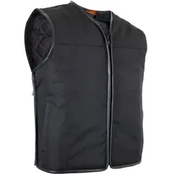 MDM Motorradweste Herren Textil Biker Weste Clubweste an den Seiten Erweiterbar, ideal für Patches geeignet