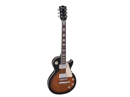DIMAVERY LP-700 E-Guitar, Flamed Brown