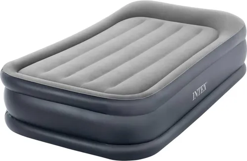 INTEX Twin Deluxe Luftbett DURA-BEAM PLUS SERIES - Luftmatratze für 1 Person mit Fiber Tech-Technologie. Aufblasbar in nur 2 Minuten, ideal für Gäste oder Camping, mit integriertem Kissen für zusätzlichen Komfort.