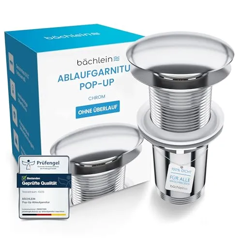 Bächlein Universal Ablaufgarnitur ohne Überlauf (Chrom) von Bächlein