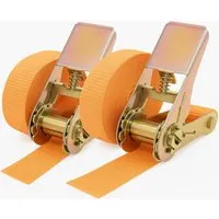 TRUTZHOLM 2x Profi Ratschen Spanngurt 1 Teilig 6m 0,8t 800 kg TÜV GS Orange