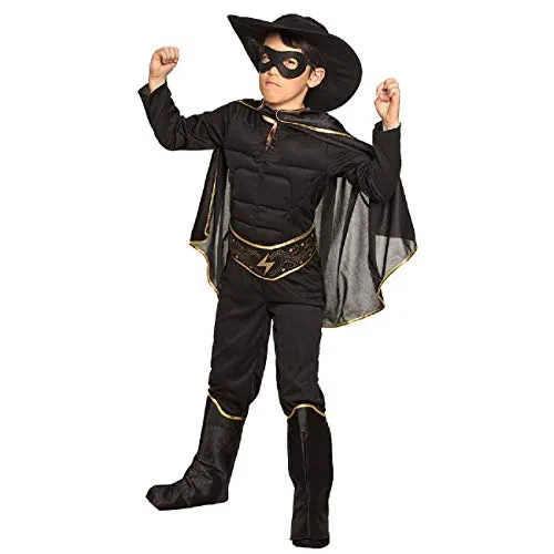 Boland Cowboy-Kostüm Maskierter Bandit für Kinder, Schwarz (Gr. 128-140)