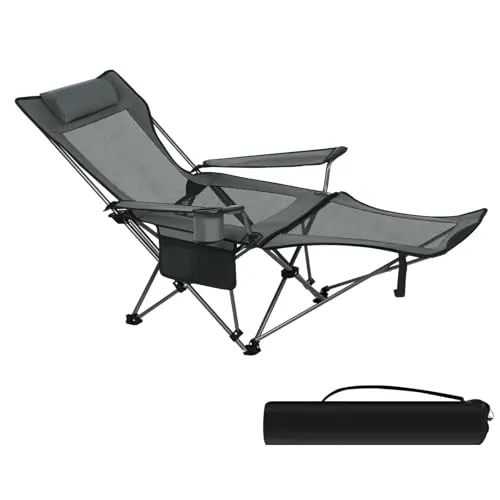 eSituro Campingstuhl klappbar mit Fußablage