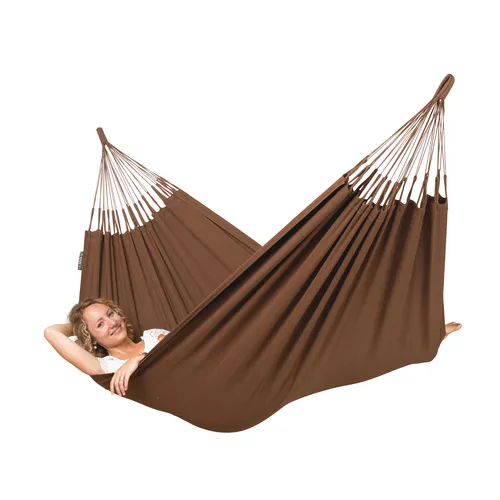 Single Hängematte Modesta arabica braun von La Siesta Bio Baumwolle  Tuchhängema
