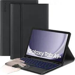 Tastaturhülle A9 Plus Touchpad Abnehmbar Beleuchtung Tab A9+ Schwarz