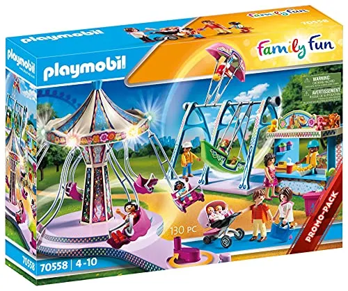 PLAYMOBIL Family Fun 70558 Großer Vergnügungspark mit Lichteffekt