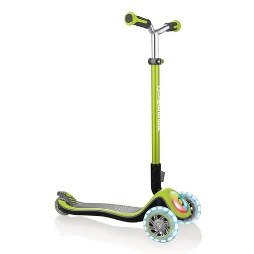 GLOBBER Elite Prime Roller – 3-rädriger Tretroller für Kinder ab 3 Jahren - Roller / Kickboards mit höhenverstellbarer Lenkstange, bunten LED-Rollen und sicherem Antirutsch-Deck für maximalen Fahrspaß und Sicherheit.