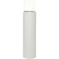 VIVANNO Bodenwindlicht CANDIRO - Elegante Windlichtsäule in Weiß Matt - Windlichter für stimmungsvolle Beleuchtung, ideal für drinnen und draußen. Robustes Fiberglas sorgt für Langlebigkeit und vielseitige Dekorationsmöglichkeiten.