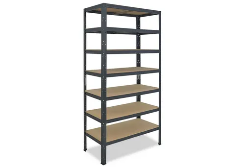 shelfplaza Schwerlastregal HOME, 230x70x23cm, anthrazit, 7 Böden - Robustes Schwerlastregal aus pulverbeschichtetem Stahl mit 7 Böden, ideal für Garage, Keller oder Werkstatt. Einfacher Aufbau ohne Schrauben dank Stecksystem. Hohe Traglast von 125 kg pro Boden für optimale Stauraumnutzung.